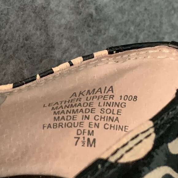 Anne Klein Women’s Leather Heel Black and Cream Zebra Pattern Peep Toe Shoes - Picture 10 of 12